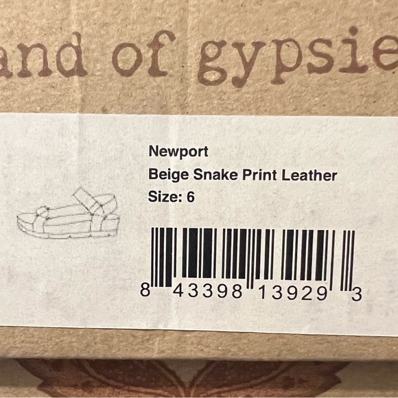 Band of Gypsies Newport Beige Snake Print Leather size 6  NIB MSRP $90 - Picture 4 of 4